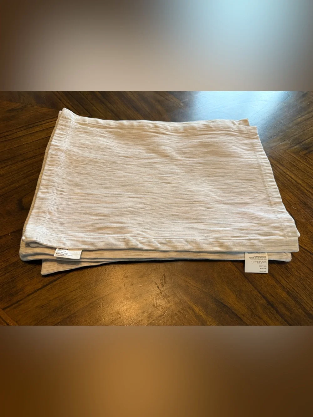 Crate & Barrel Set of 6 Grasscloth Light Beige Placemats